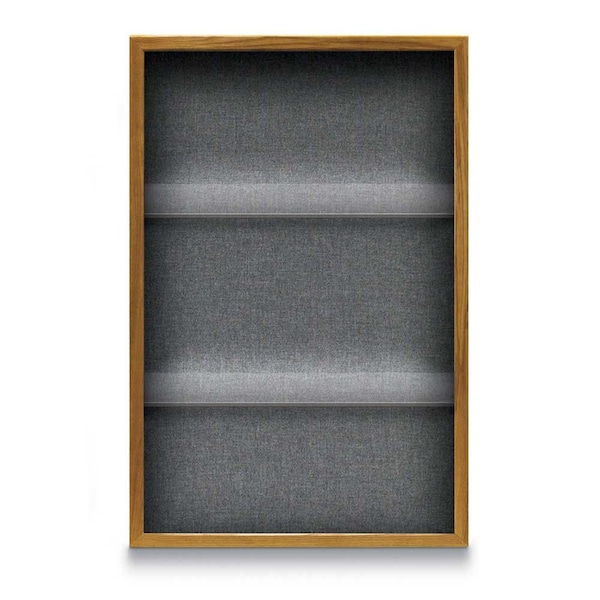 United Visual Products Outdoor Enclosed Combo Board, 48"x36", Satin Frame/White Porc & Cobalt UVCB4836OD-WHTPORC-COBACC - main